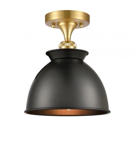 Adirondack - 1 Light - 8 inch - Satin Gold - Semi-Flush Mount (3442|516-1C-SG-M14-BK-LED)