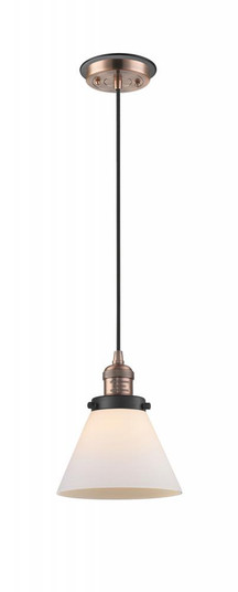 Cone - 1 Light - 8 inch - Antique Copper - Cord hung - Mini Pendant (3442|201CBP-ACBK-G41)