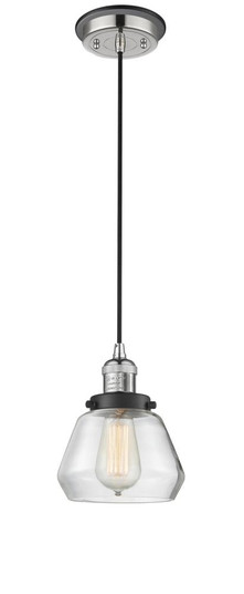 Fulton - 1 Light - 7 inch - Polished Nickel - Cord hung - Mini Pendant (3442|201CBP-PNBK-G172)