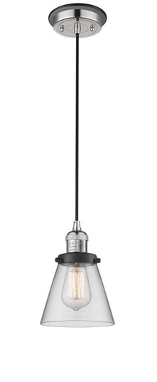 Cone - 1 Light - 6 inch - Polished Nickel - Cord hung - Mini Pendant (3442|201CBP-PNBK-G62)