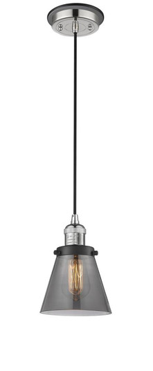 Cone - 1 Light - 6 inch - Polished Nickel - Cord hung - Mini Pendant (3442|201CBP-PNBK-G63)