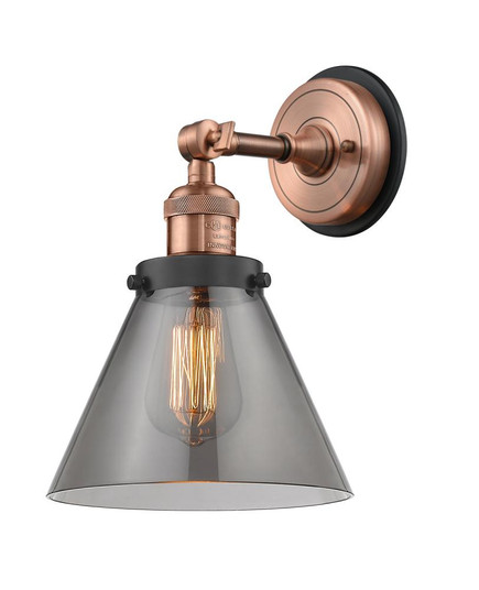 Cone - 1 Light - 8 inch - Antique Copper - Sconce (3442|203BP-ACBK-G43)