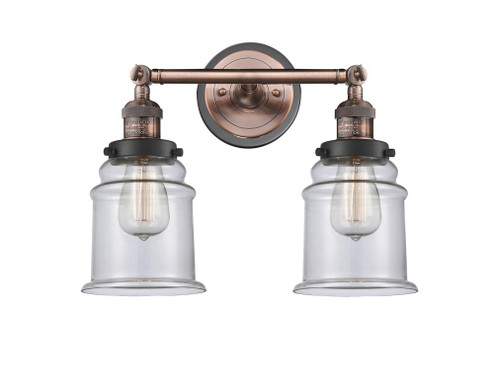 Canton - 2 Light - 17 inch - Antique Copper - Adjustable Bath Vanity Light (3442|208BP-ACBK-G182)