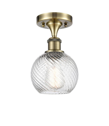 Twisted Swirl 1 Light Semi-Flush Mount part of the Ballston Collection (3442|516-1C-AB-G1214-8-LED)