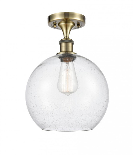 Athens - 1 Light - 10 inch - Antique Brass - Semi-Flush Mount (3442|516-1C-AB-G124-10)