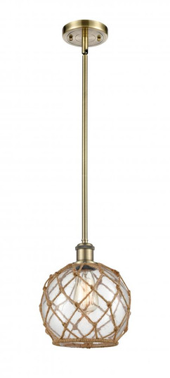 Farmhouse Rope - 1 Light - 8 inch - Antique Brass - Mini Pendant (3442|516-1S-AB-G122-8RB)