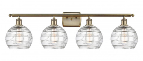 Athens Deco Swirl - 4 Light - 38 inch - Antique Brass - Bath Vanity Light (3442|516-4W-AB-G1213-8-LED)