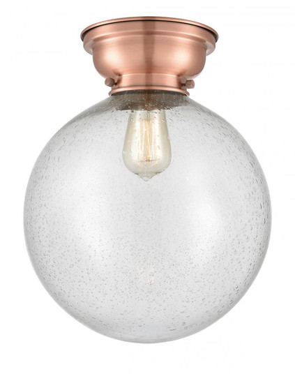 Beacon - 1 Light - 12 inch - Antique Copper - Flush Mount (3442|623-1F-AC-G204-12-LED)