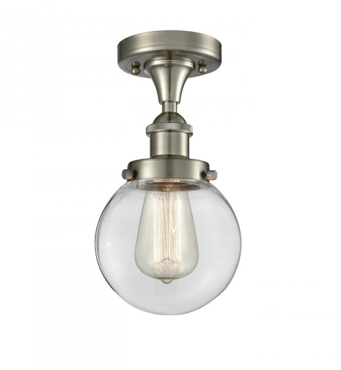 Beacon - 1 Light - 6 inch - Brushed Satin Nickel - Flush Mount (3442|916-1C-SN-G202-6)