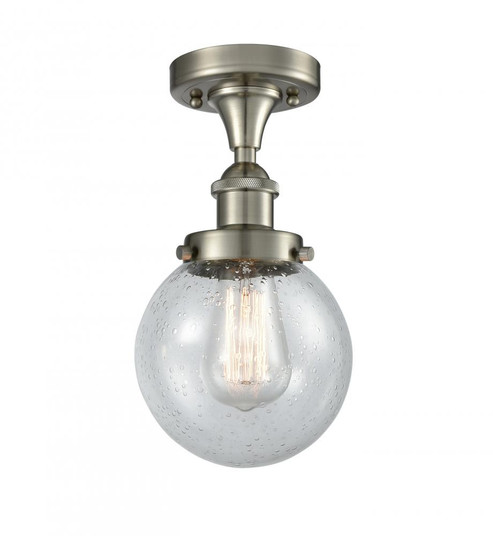 Beacon - 1 Light - 6 inch - Brushed Satin Nickel - Semi-Flush Mount (3442|916-1C-SN-G204-6-LED)