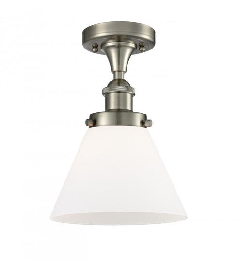 Cone - 1 Light - 8 inch - Brushed Satin Nickel - Semi-Flush Mount (3442|916-1C-SN-G41-LED)