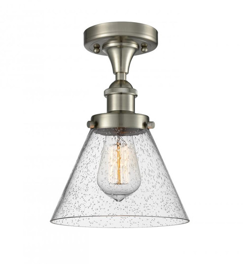 Cone - 1 Light - 8 inch - Brushed Satin Nickel - Semi-Flush Mount (3442|916-1C-SN-G44)