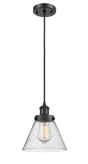 Cone - 1 Light - 8 inch - Matte Black - Cord hung - Mini Pendant (3442|916-1P-BK-G44-LED)
