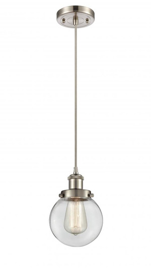 Beacon - 1 Light - 6 inch - Brushed Satin Nickel - Cord hung - Mini Pendant (3442|916-1P-SN-G202-6)