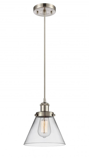 Cone - 1 Light - 8 inch - Brushed Satin Nickel - Cord hung - Mini Pendant (3442|916-1P-SN-G42-LED)