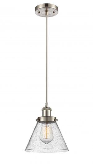 Cone - 1 Light - 8 inch - Brushed Satin Nickel - Cord hung - Mini Pendant (3442|916-1P-SN-G44-LED)