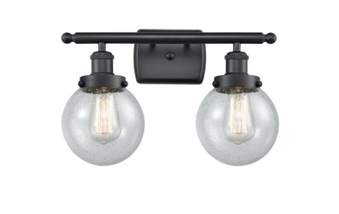 Beacon - 2 Light - 16 inch - Matte Black - Bath Vanity Light (3442|916-2W-BK-G204-6)