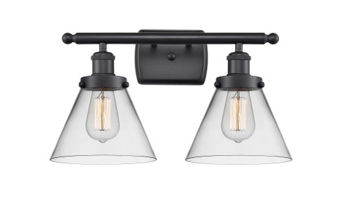 Cone - 2 Light - 18 inch - Matte Black - Bath Vanity Light (3442|916-2W-BK-G42)