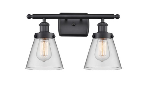 Cone - 2 Light - 16 inch - Matte Black - Bath Vanity Light (3442|916-2W-BK-G62-LED)