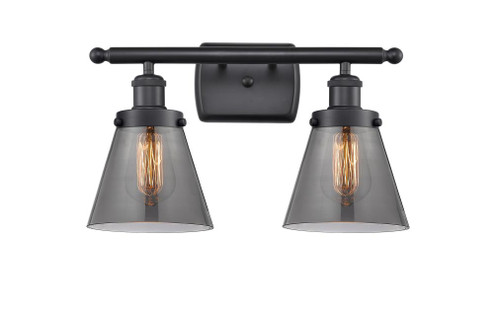 Cone - 2 Light - 16 inch - Matte Black - Bath Vanity Light (3442|916-2W-BK-G63)