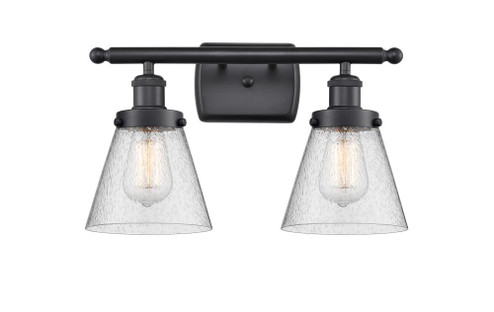 Cone - 2 Light - 16 inch - Matte Black - Bath Vanity Light (3442|916-2W-BK-G64)