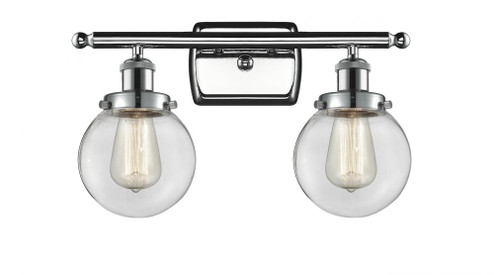 Beacon - 2 Light - 16 inch - Polished Chrome - Bath Vanity Light (3442|916-2W-PC-G202-6-LED)