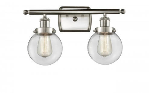 Beacon - 2 Light - 16 inch - Brushed Satin Nickel - Bath Vanity Light (3442|916-2W-SN-G202-6-LED)