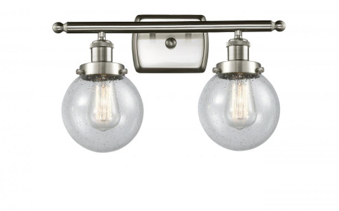 Beacon - 2 Light - 16 inch - Brushed Satin Nickel - Bath Vanity Light (3442|916-2W-SN-G204-6-LED)