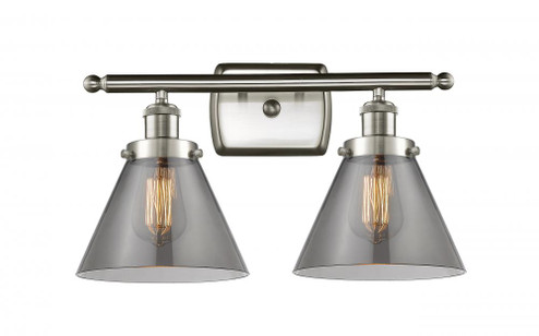Cone - 2 Light - 18 inch - Brushed Satin Nickel - Bath Vanity Light (3442|916-2W-SN-G43-LED)