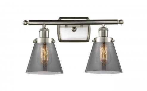 Cone - 2 Light - 16 inch - Brushed Satin Nickel - Bath Vanity Light (3442|916-2W-SN-G63)