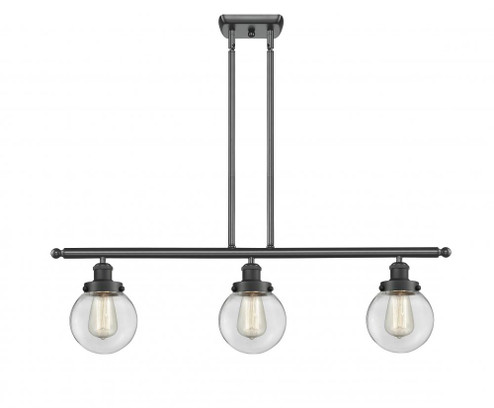 Beacon - 3 Light - 36 inch - Matte Black - Stem Hung - Island Light (3442|916-3I-BK-G202-6)