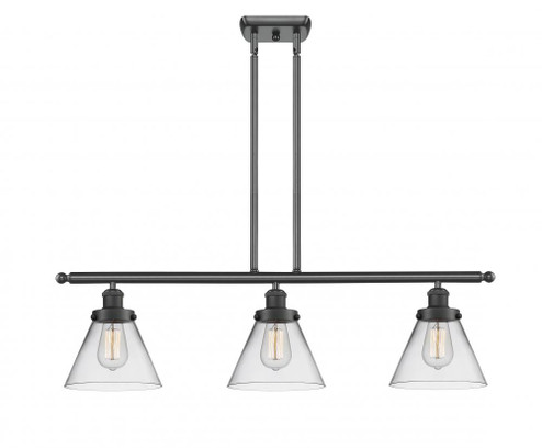 Cone - 3 Light - 36 inch - Matte Black - Stem Hung - Island Light (3442|916-3I-BK-G42)