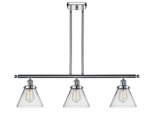 Cone - 3 Light - 36 inch - Polished Chrome - Stem Hung - Island Light (3442|916-3I-PC-G42-LED)