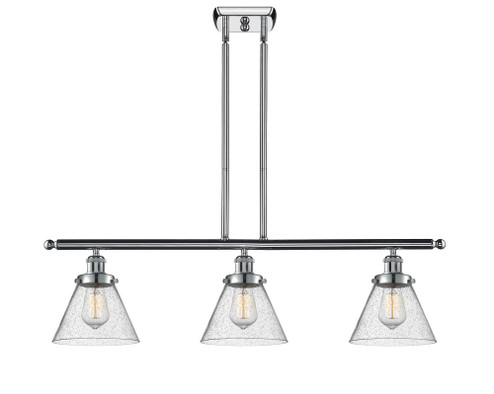 Cone - 3 Light - 36 inch - Polished Chrome - Stem Hung - Island Light (3442|916-3I-PC-G44-LED)