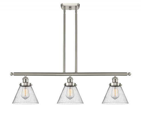Cone - 3 Light - 36 inch - Brushed Satin Nickel - Stem Hung - Island Light (3442|916-3I-SN-G44)