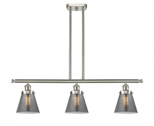 Cone - 3 Light - 36 inch - Brushed Satin Nickel - Stem Hung - Island Light (3442|916-3I-SN-G63-LED)