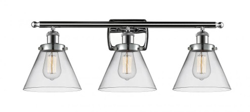 Cone - 3 Light - 28 inch - Polished Chrome - Bath Vanity Light (3442|916-3W-PC-G42-LED)