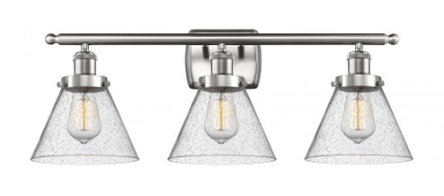 Cone - 3 Light - 28 inch - Brushed Satin Nickel - Bath Vanity Light (3442|916-3W-SN-G44-LED)