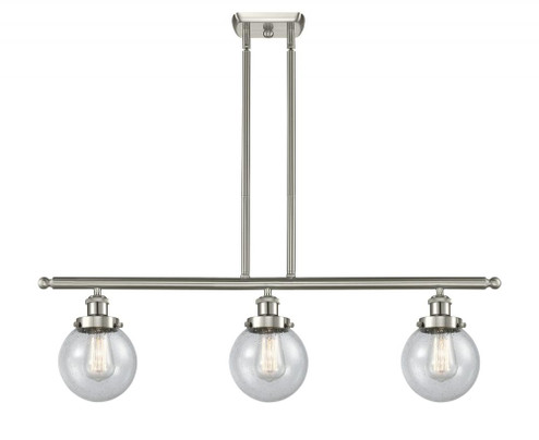 Beacon - 3 Light - 36 inch - Brushed Satin Nickel - Stem Hung - Island Light (3442|916-3I-SN-G204-6-LED)