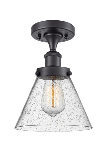 Cone - 1 Light - 8 inch - Matte Black - Semi-Flush Mount (3442|916-1C-BK-G44-LED)