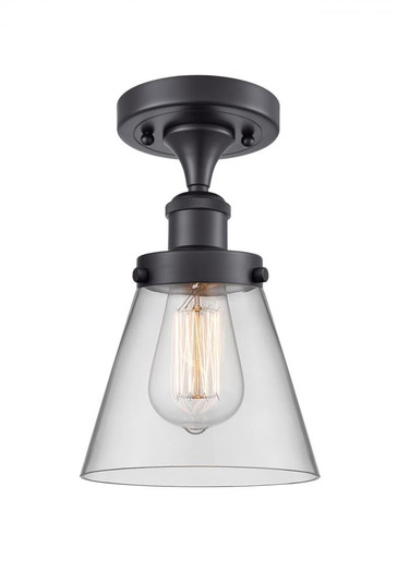 Cone - 1 Light - 6 inch - Matte Black - Semi-Flush Mount (3442|916-1C-BK-G62-LED)