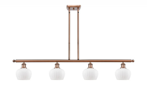 Fenton - 4 Light - 48 inch - Antique Copper - Stem hung - Island Light (3442|516-4I-AC-G91-LED)