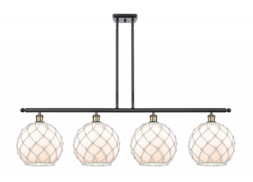 Farmhouse Rope - 4 Light - 48 inch - Black Antique Brass - Stem hung - Island Light (3442|516-4I-BAB-G121-10RW-LED)