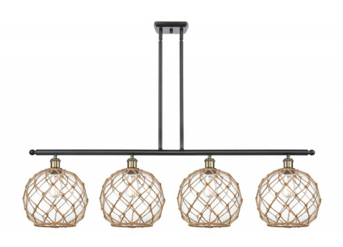 Farmhouse Rope - 4 Light - 48 inch - Black Antique Brass - Stem hung - Island Light (3442|516-4I-BAB-G122-10RB)