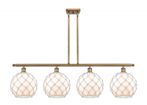 Farmhouse Rope - 4 Light - 48 inch - Brushed Brass - Stem hung - Island Light (3442|516-4I-BB-G121-10RW-LED)