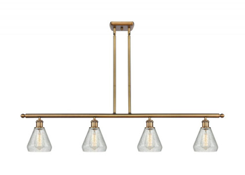 Conesus - 4 Light - 48 inch - Brushed Brass - Stem hung - Island Light (3442|516-4I-BB-G275-LED)