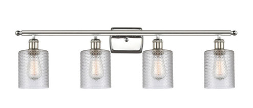 Cobbleskill - 4 Light - 35 inch - Polished Nickel - Bath Vanity Light (3442|516-4W-PN-G112-LED)