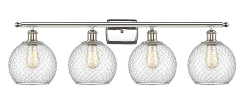 Farmhouse Chicken Wire 4 Light Bath Vanity Light (3442|516-4W-PN-G122-8CSN)