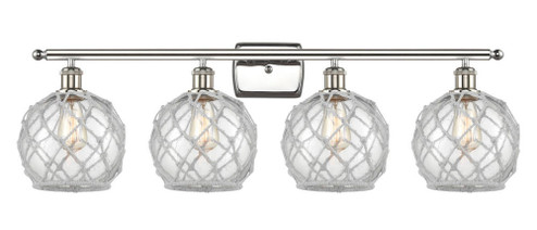Farmhouse Rope - 4 Light - 38 inch - Polished Nickel - Bath Vanity Light (3442|516-4W-PN-G122-8RW-LED)