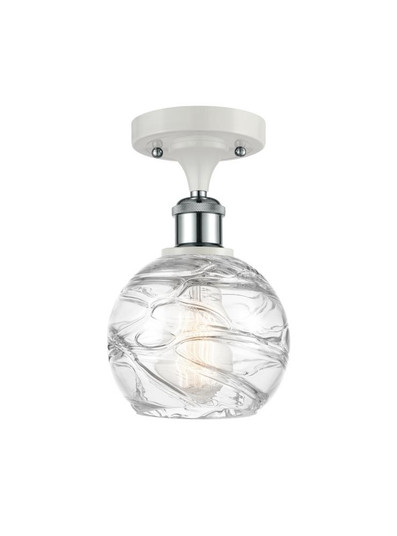 Athens Deco Swirl - 1 Light - 6 inch - White Polished Chrome - Semi-Flush Mount (3442|516-1C-WPC-G1213-6)